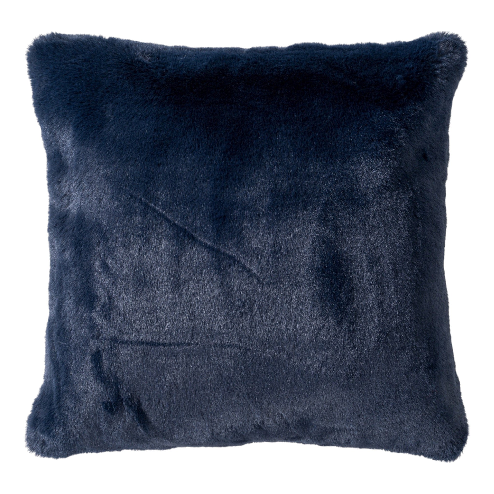 Navy Rabbit Fur Pillow 20" x 20"