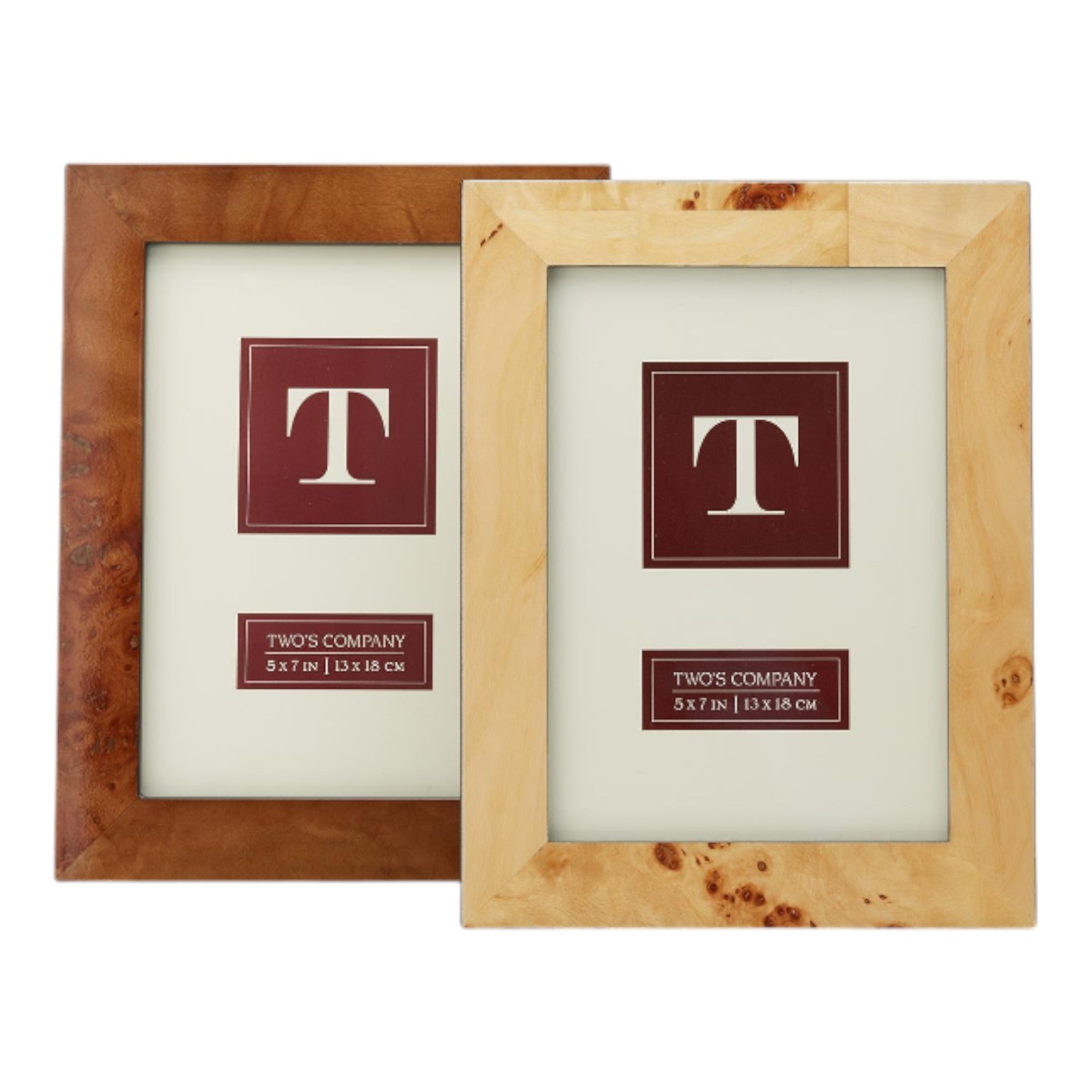 Burl Wood Veneer Photo Frame - 5x7in