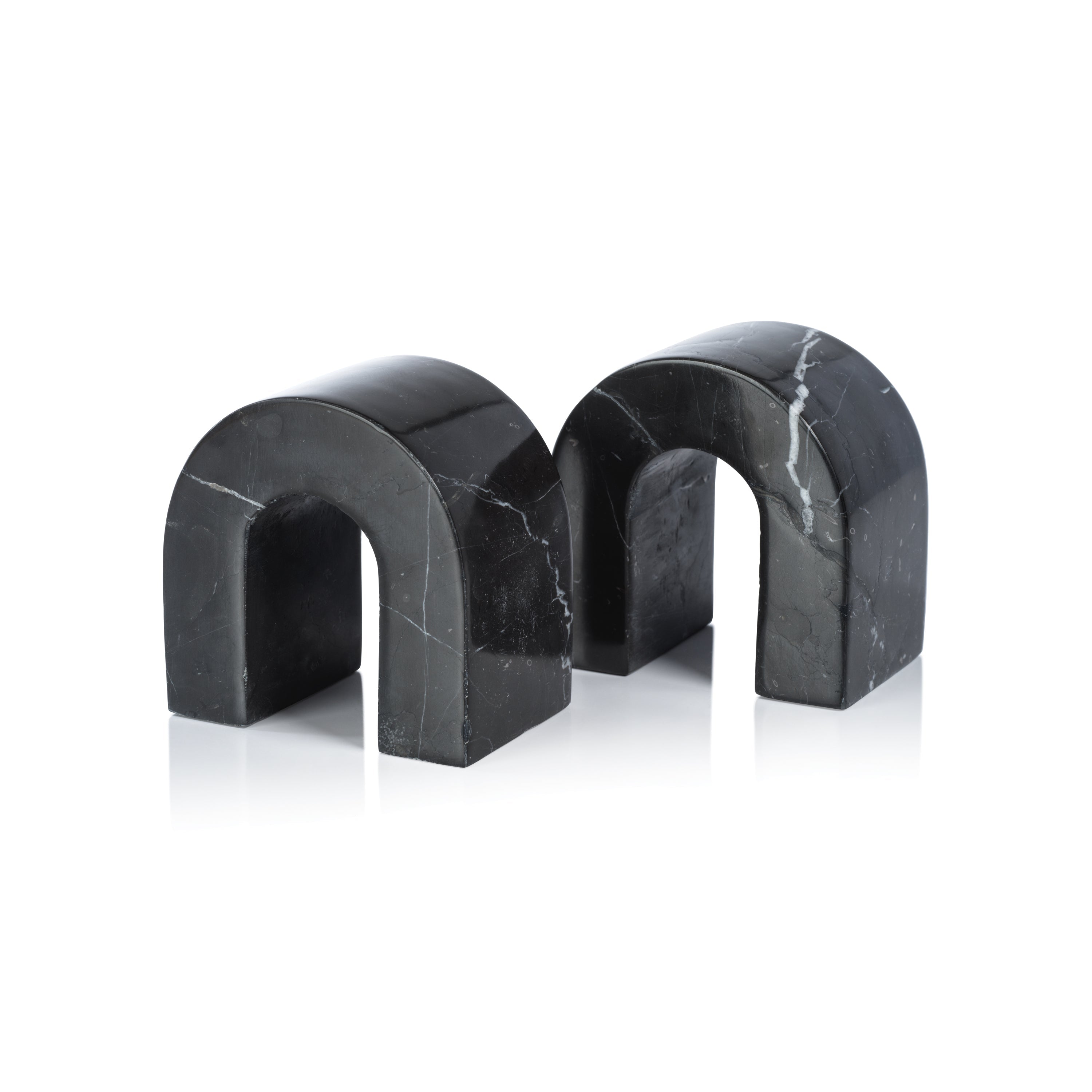 Marquino Marble Bookends - Set of 2 - Black