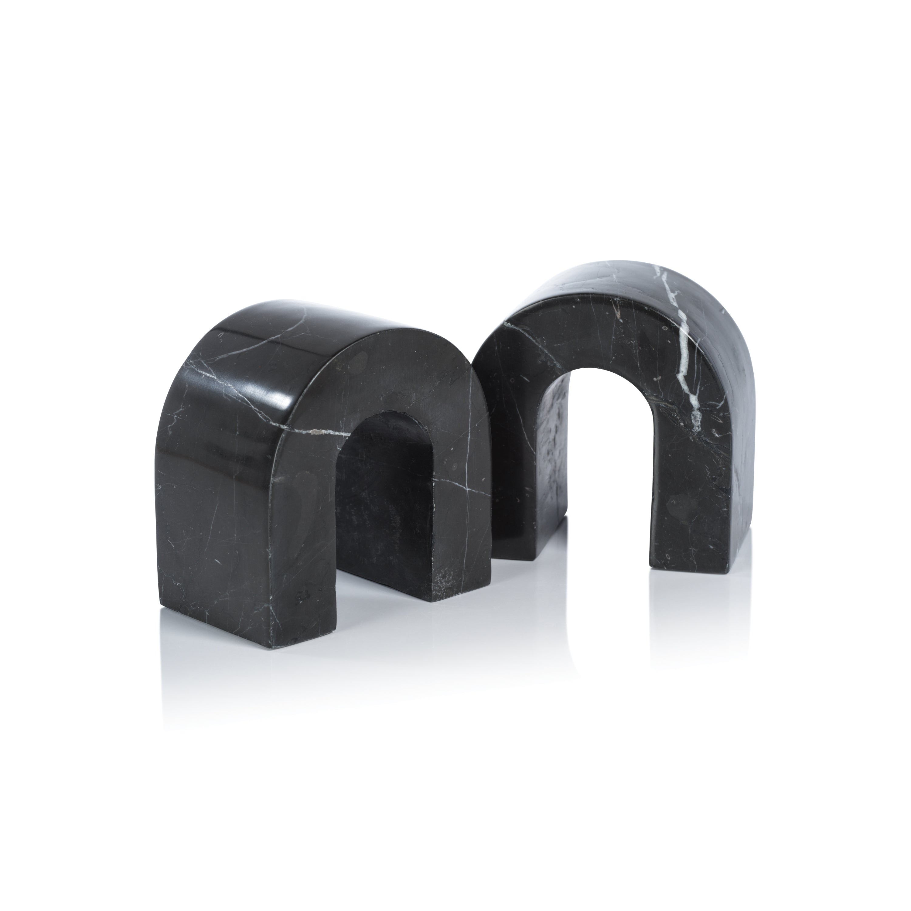 Marquino Marble Bookends - Set of 2 - Black