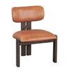 Martina Distressed Leather/Wood Dining Chair, Autumn Brown