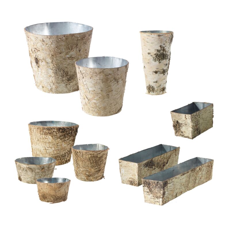 Birch Containers and Pots, 9 Sizes