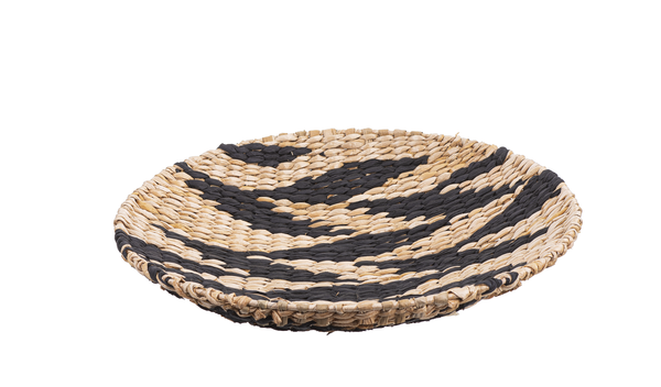 Large Woven Natural & Black Wall Baskets 16" W