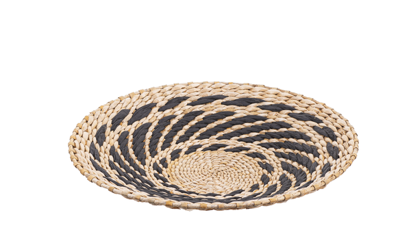 Large Woven Natural & Black Wall Baskets 16" W