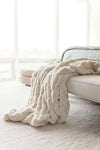 Couture Collection Ivory Mink Faux Fur Throws 60" x 72"
