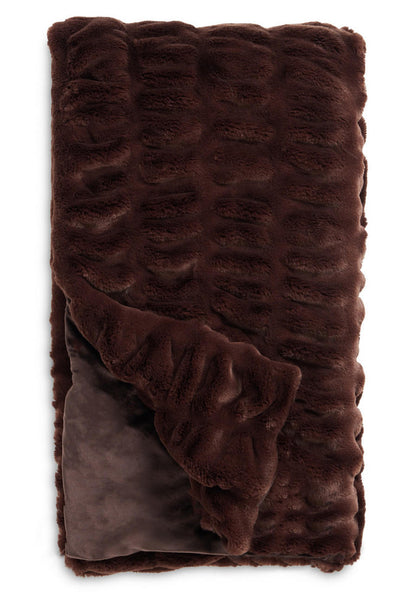 Couture Collection Mocha Mink Faux Fur Throws 60" x 72"