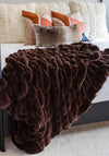 Couture Collection Mocha Mink Faux Fur Throws 60" x 72"