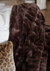 Couture Collection Mocha Mink Faux Fur Throws 60" x 72"