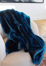 Couture Collection Sapphire Mink Faux Fur Throws 60" x 72"