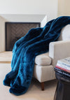 Couture Collection Sapphire Mink Faux Fur Throws 60" x 72"