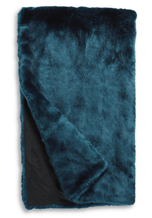 Couture Collection Sapphire Mink Faux Fur Throws 60" x 72"