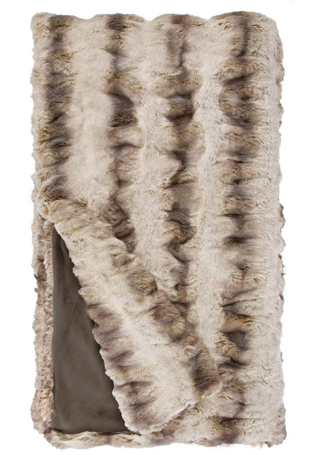 Couture Collection Truffle Chinchilla Faux Fur Throws 60" x 72"