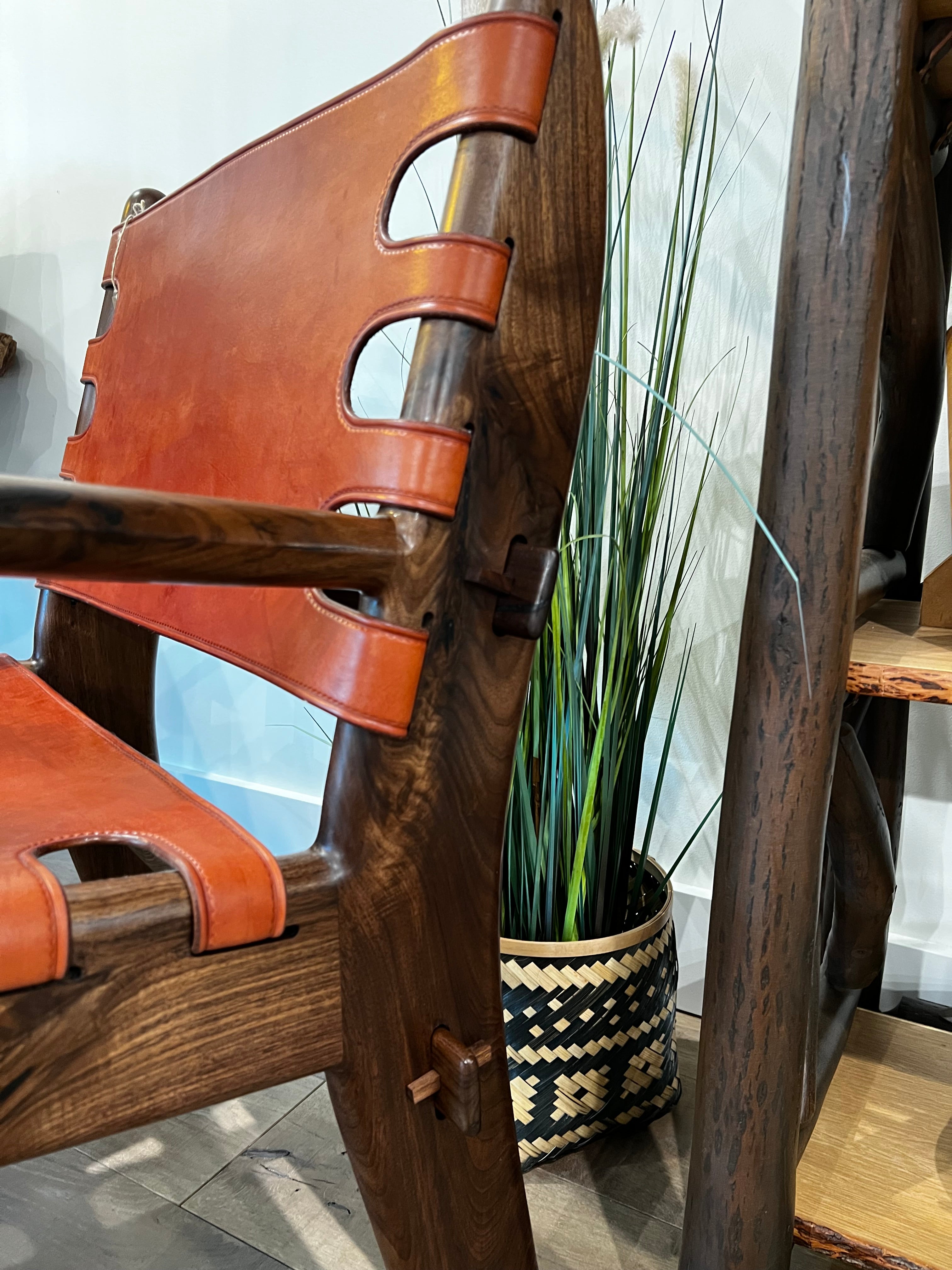 Cowboy Casual Chair- Handmade by Henneford Fine Furniture Black Leather