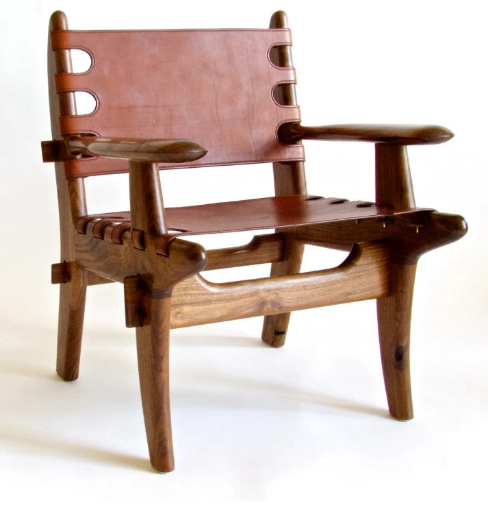 Cowboy Casual Chair- Handmade by Henneford Fine Furniture Black Leather