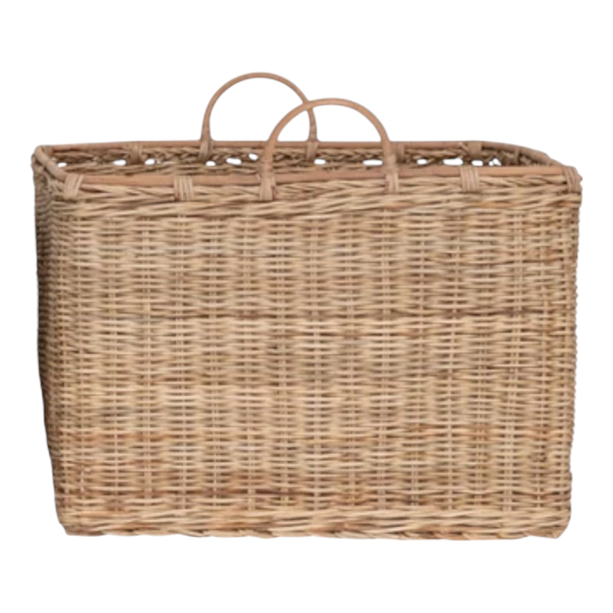 Rattan Basket w/ Handles, Large