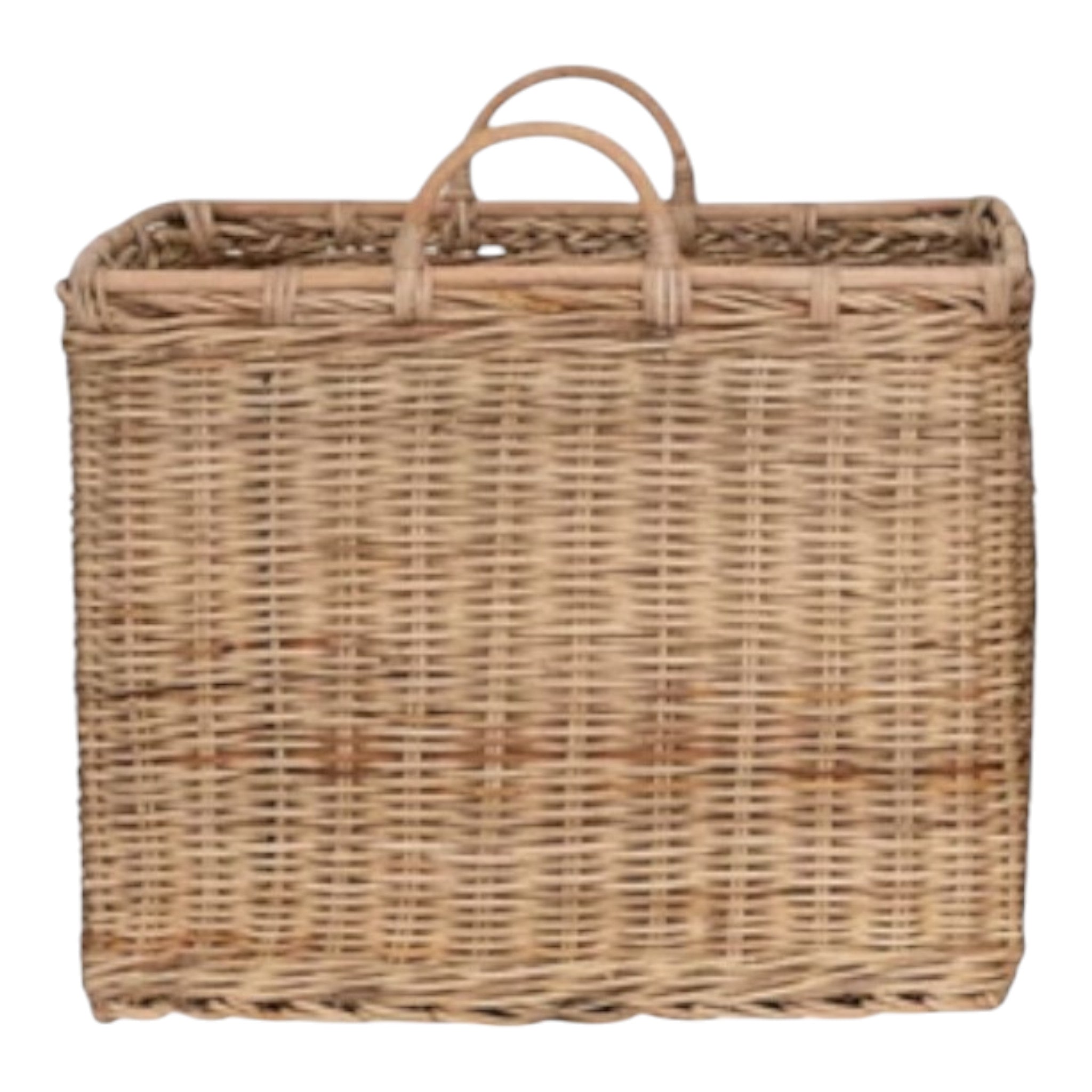 Rattan Basket w/ Handles, Medium