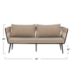 Metal & Woven Rope Outdoor Sofa