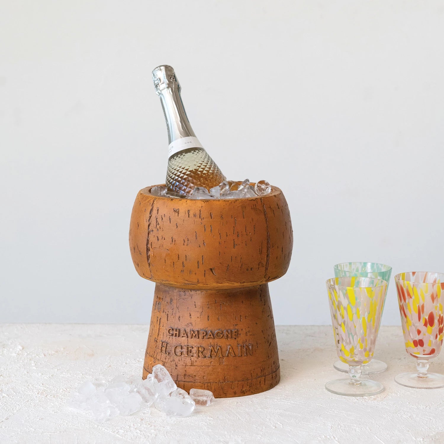 Cork Shaped Ice Bucket, Resin