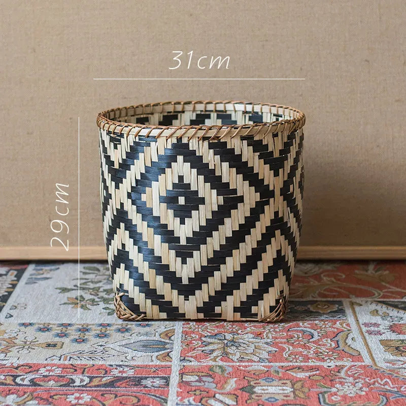 Large Bamboo Baskets with Pattern