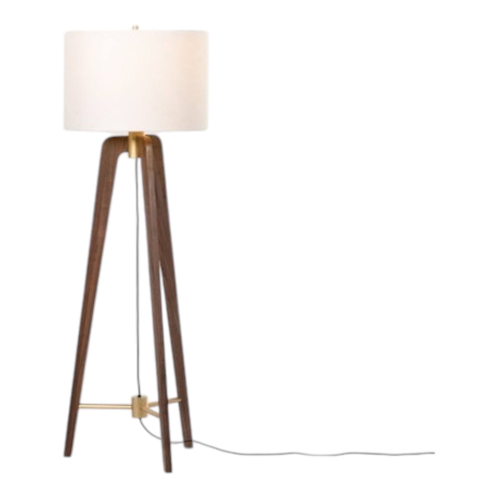 Tripod Floor Lamp Natural Walnut 60.50" H