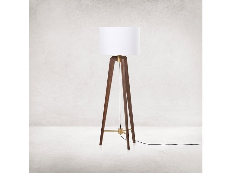 Tripod Floor Lamp Natural Walnut 60.50" H