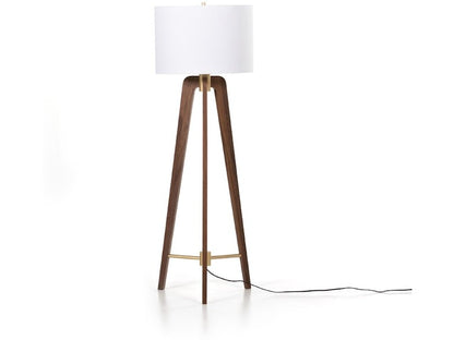 Tripod Floor Lamp Natural Walnut 60.50" H