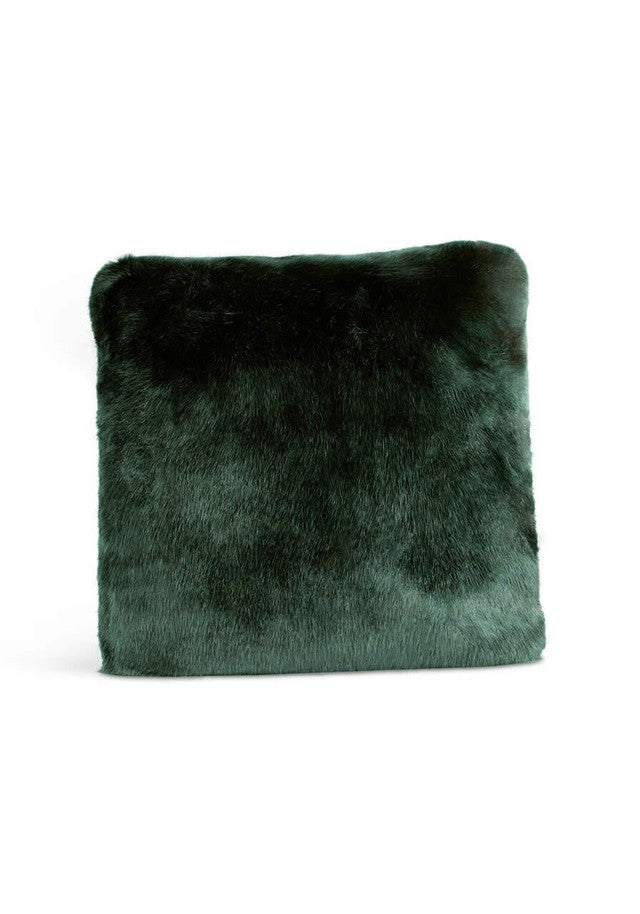 Couture Collection Emerald Mink Faux Fur Pillows 24" x 24"