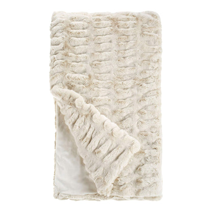 Couture Collection Ivory Mink Faux Fur Throw 60" x 72"