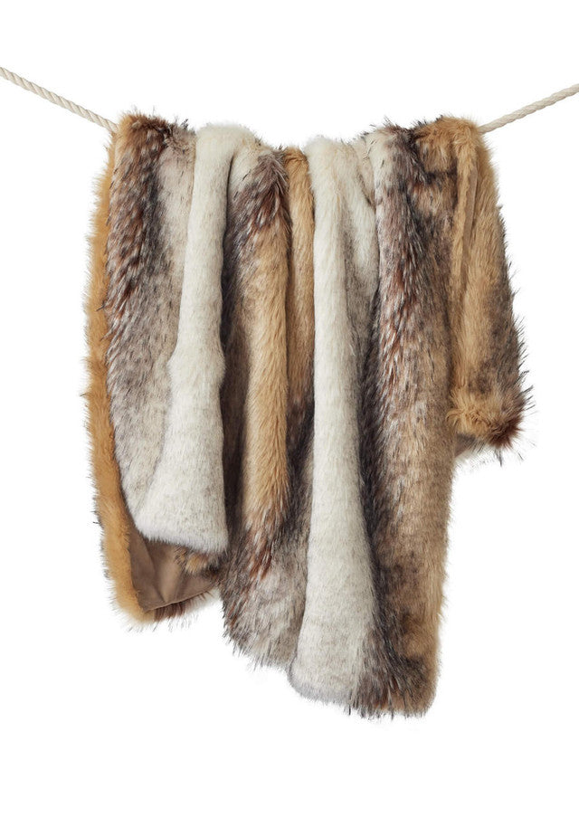 Limited Edition Arctic Wolf Faux Fur Throws 60" x 72"