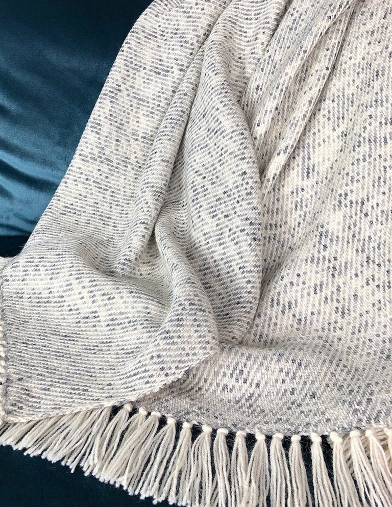 Heathered Grey Alpaca Throw