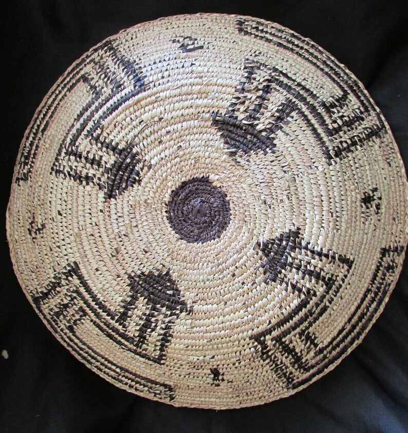 Native American Pima Design Basket 15 1/4" Dia