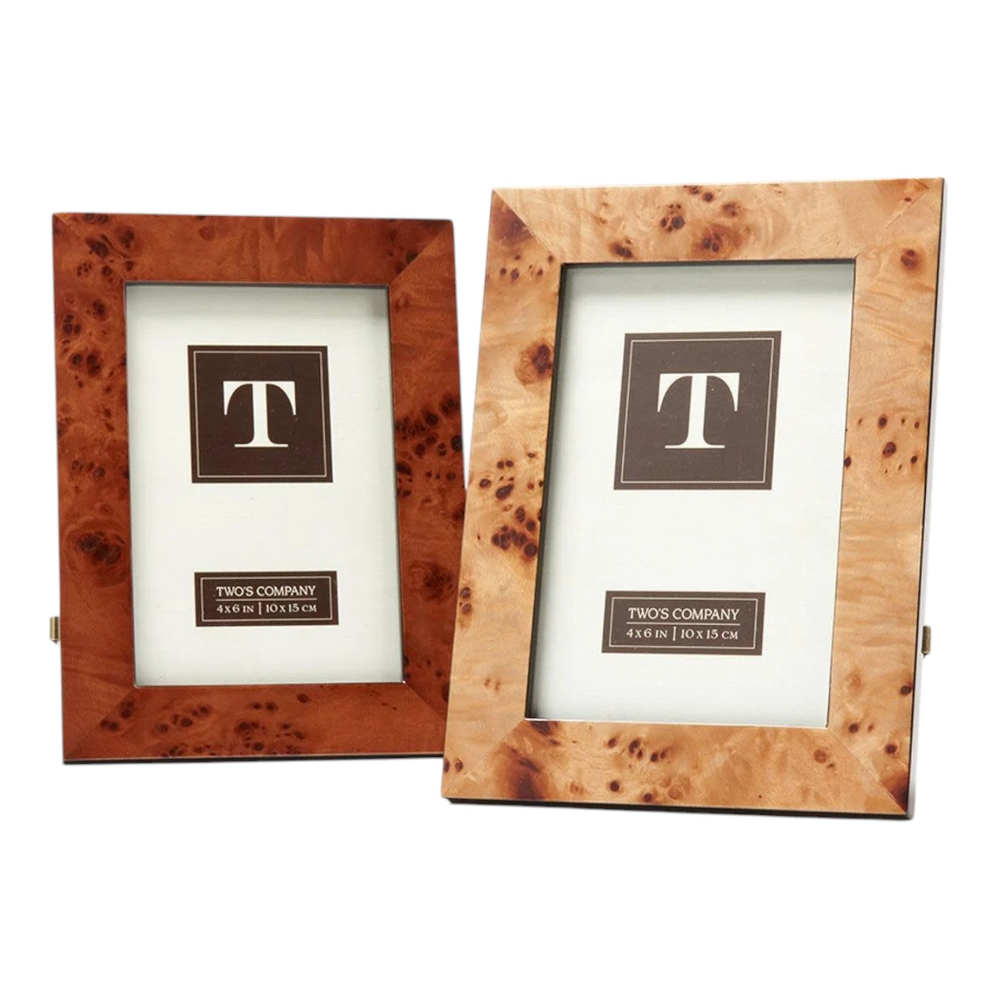 Burl Wood Veneer Photo Frame - 4x6in