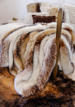 Limited Edition Arctic Wolf Faux Fur Throws 60" x 72"