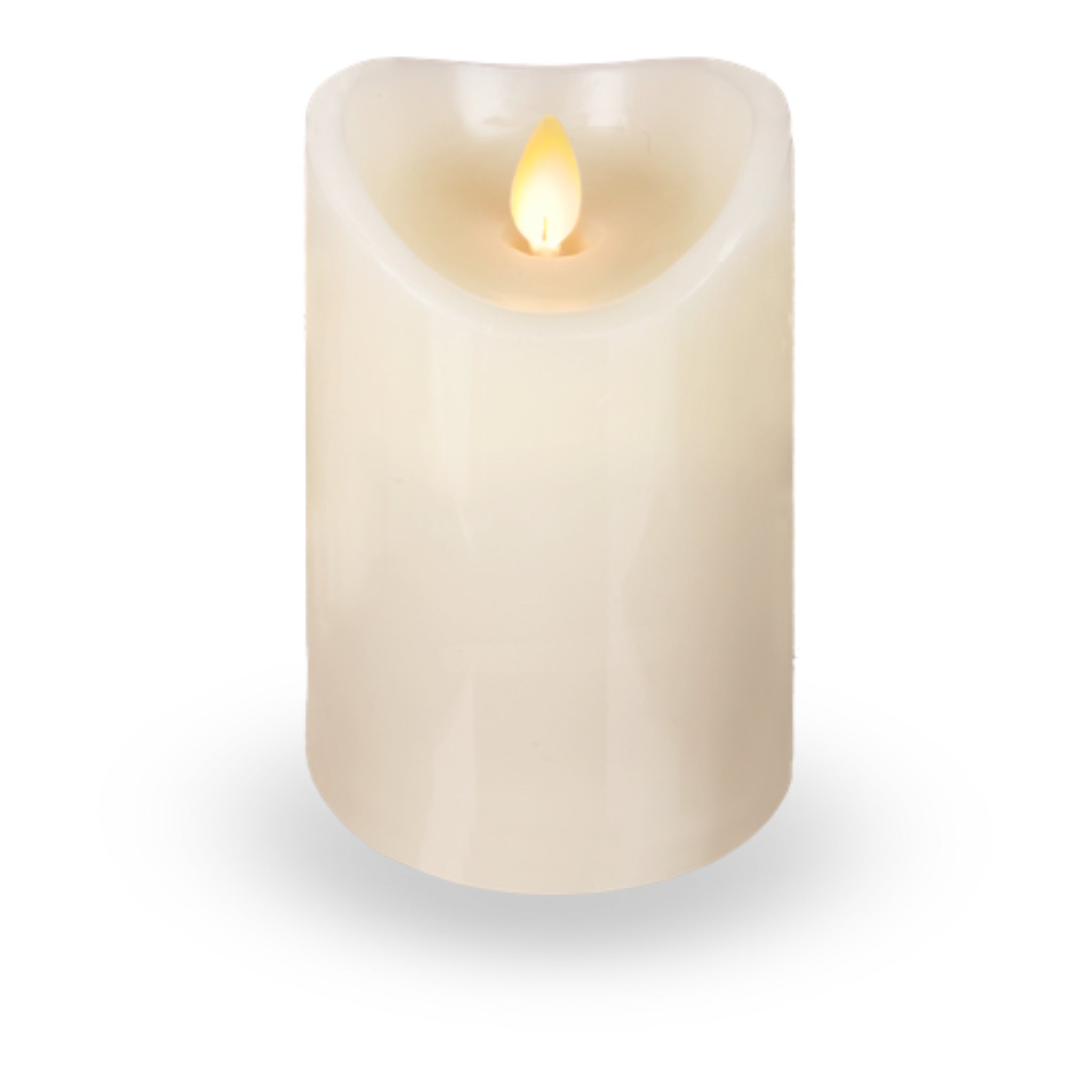 5" Ivory LED Wax Pillar Candle