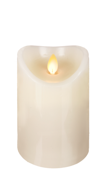 5" Ivory LED Wax Pillar Candle