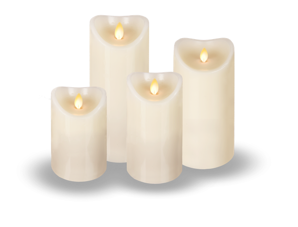 5" Ivory LED Wax Pillar Candle