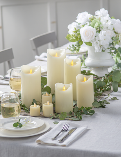 Ivory LED Wax Pillar Candle