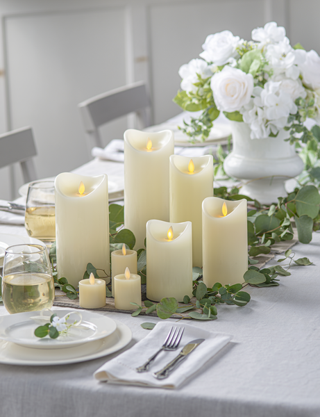 Ivory LED Wax Pillar Candle