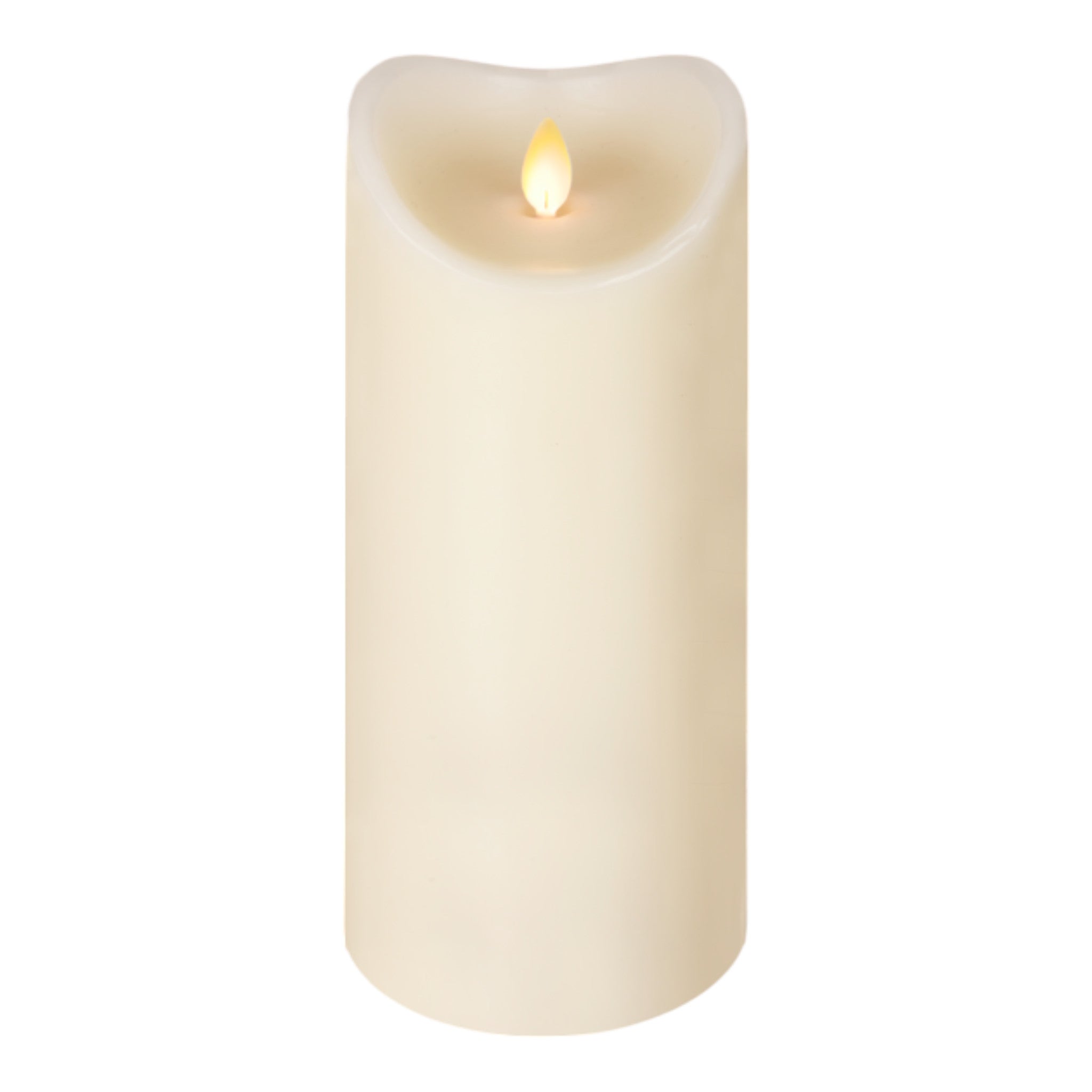 9" Ivory LED Wax Pillar Candle