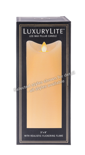 9" Ivory LED Wax Pillar Candle