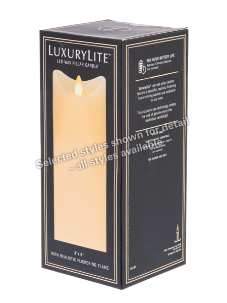 9" Ivory LED Wax Pillar Candle