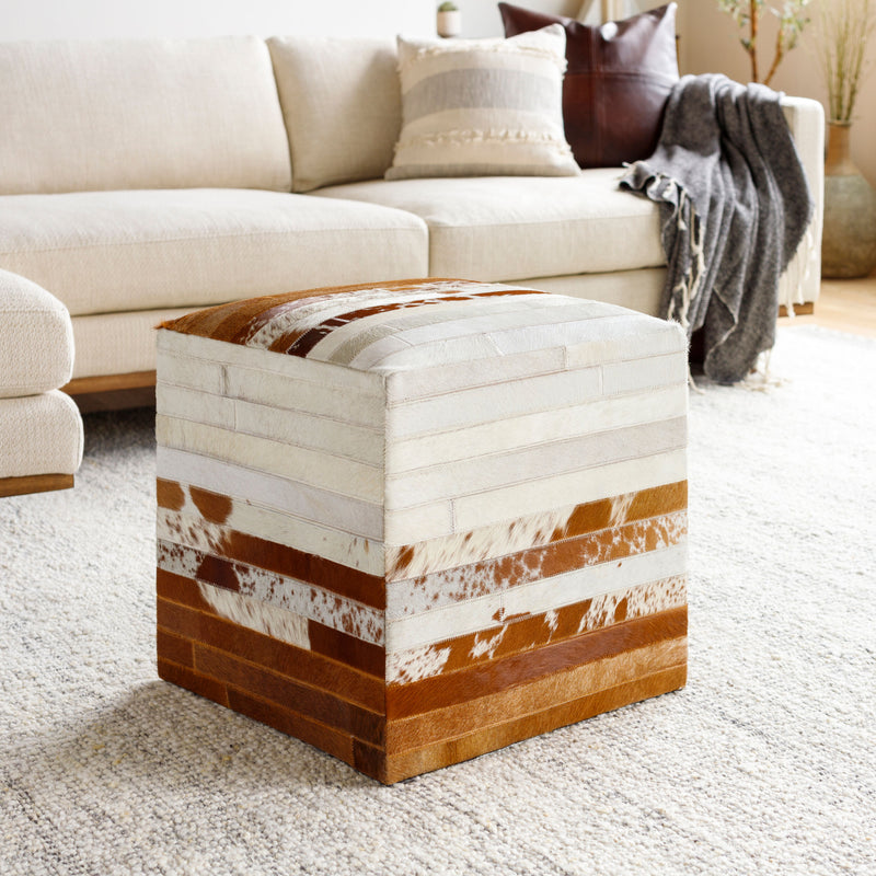 Appalachian Hide Ottoman, 2 Color Options