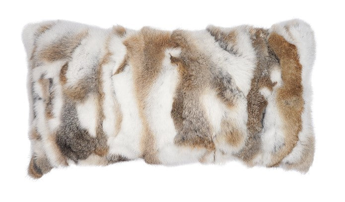 Rabbit Fur Lumbar Pillow, 3 Colorways