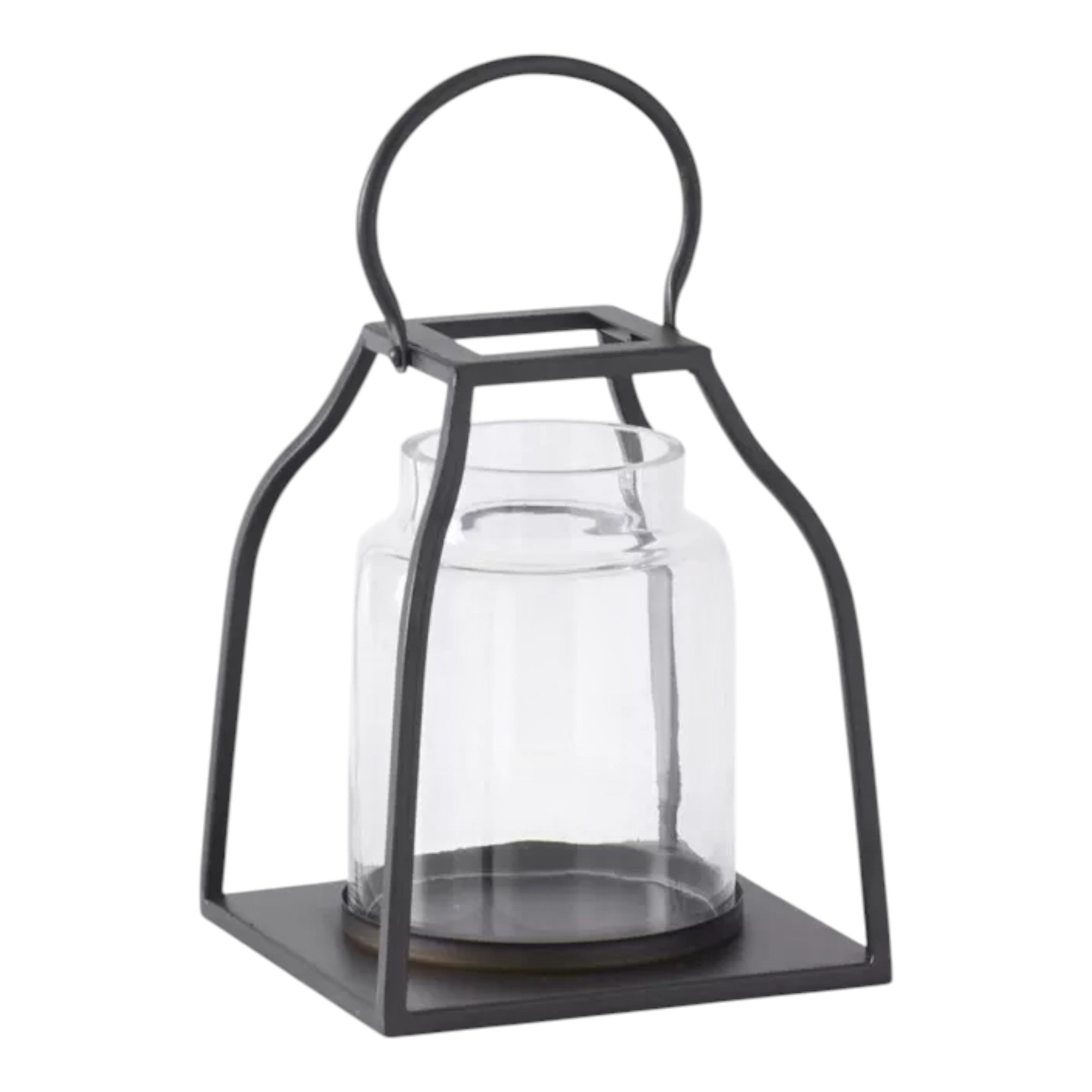 Black Metal Trapezoid Lanterns - Medium