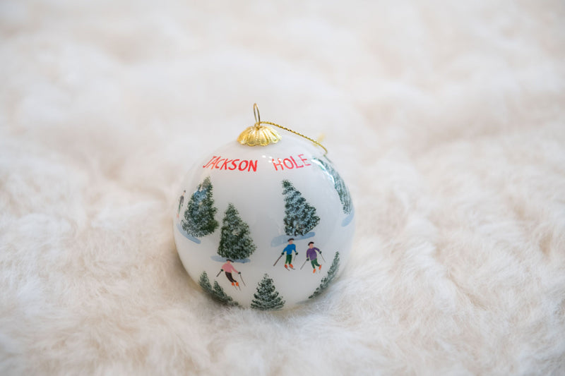 Skiing The Glades of Jackson Hole Ornament