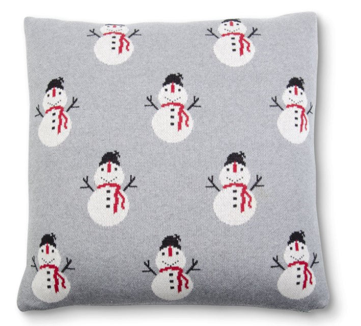 Knit Snowman Throw Pillow
