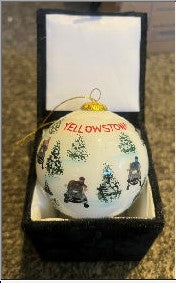 Snowmobiling in Yellowstone Ornament
