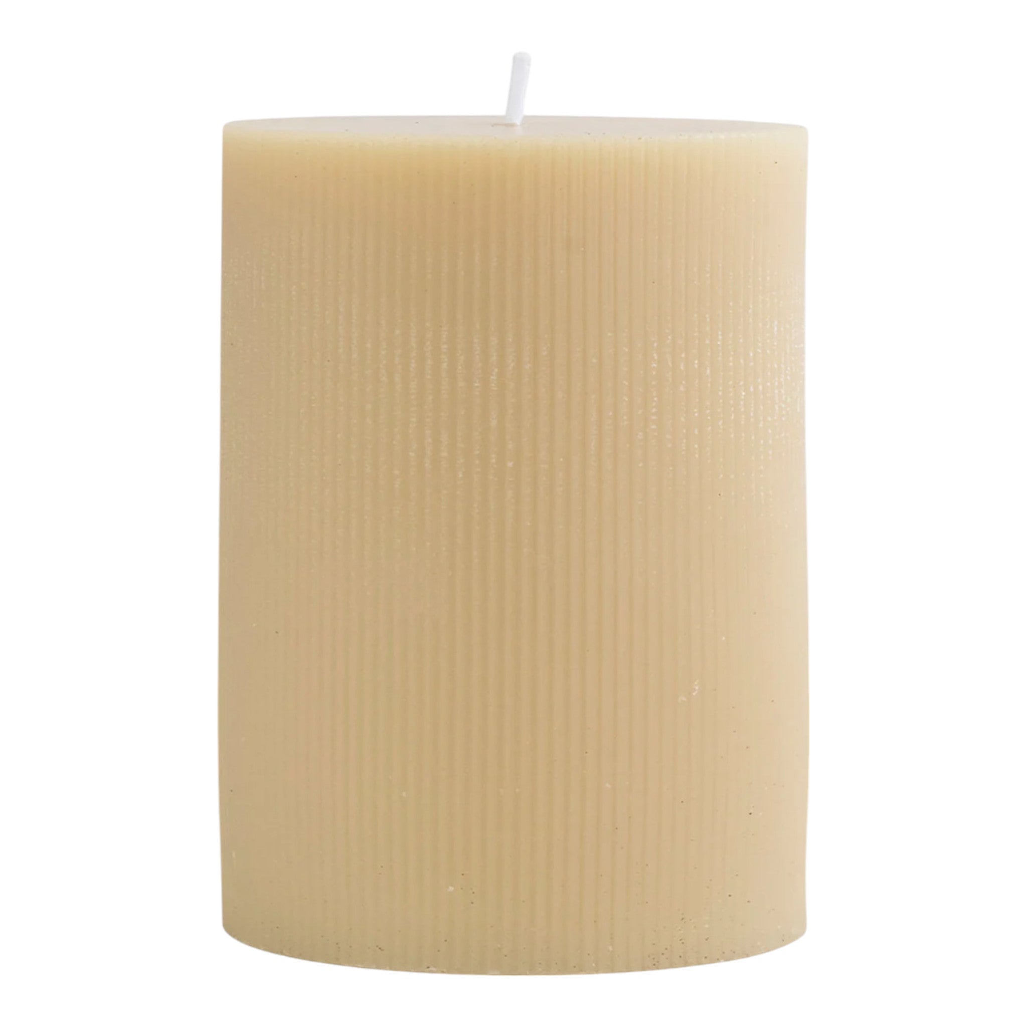 Unscented Pleated Pillar Candle 3" x 4"