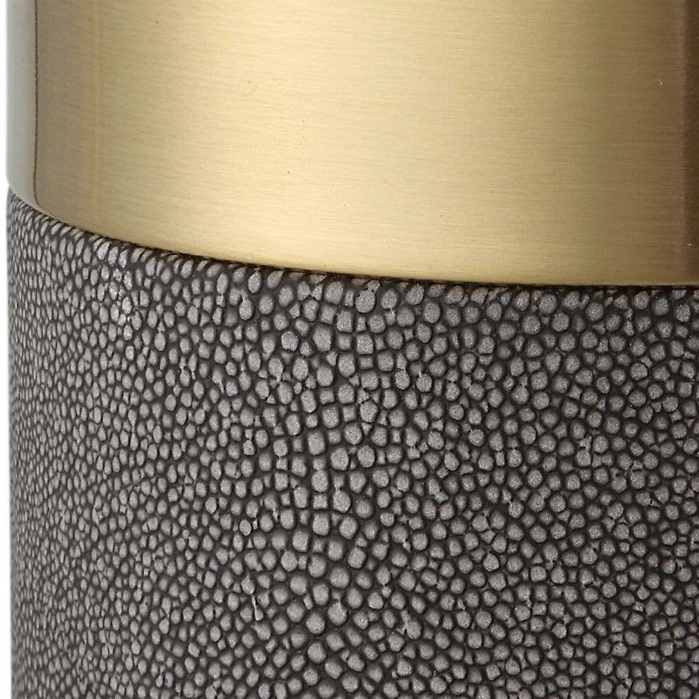 Wessex Candleholders,  Faux Grey Shagreen