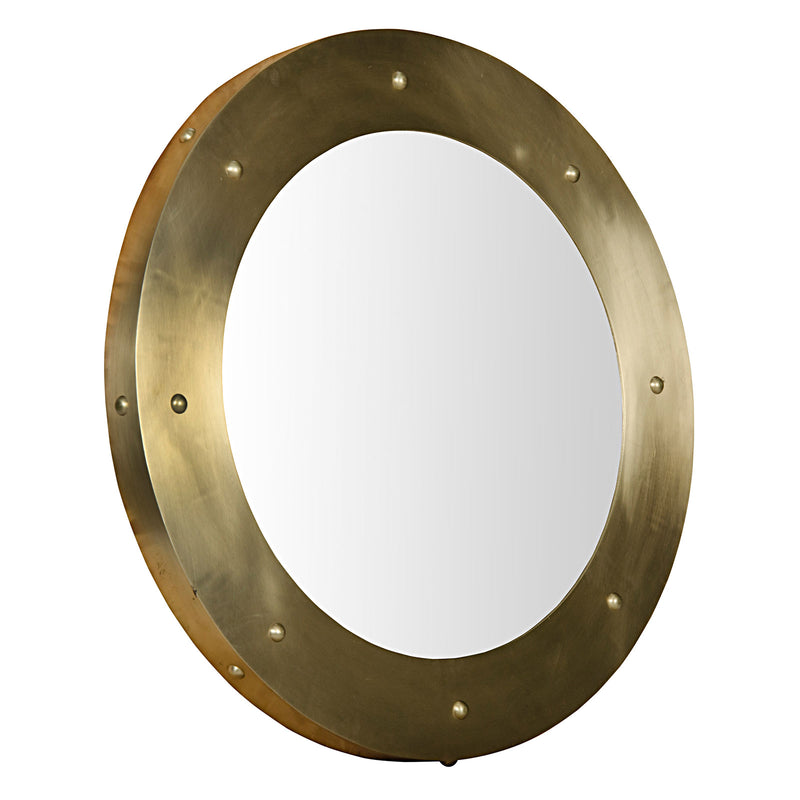 Saint Helens Mirror - Antique Brass, Side View